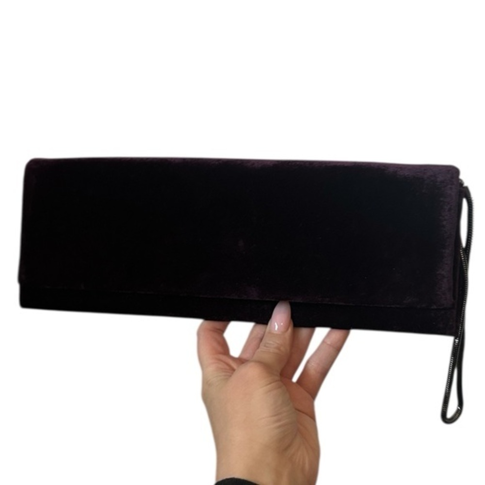 Worth NY long and skinny plum Clutch Wristlet